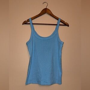 Aerie Light Blue Ribbed Tank Top